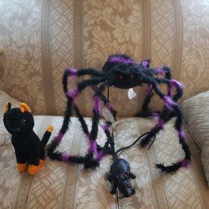 Halloween Decorations, Spider, Rat, Cat
